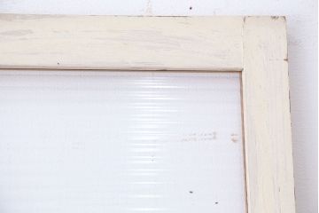 アンティーク　ペンキと木味の使い込まれたモールガラス扉1枚(ドア)