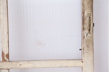 アンティーク　ペンキと木味の使い込まれたモールガラス扉1枚(ドア)