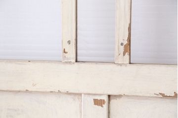 アンティーク　ペンキと木味の使い込まれたモールガラス扉1枚(ドア)