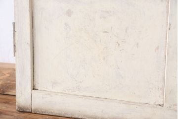アンティーク　ペンキと木味の使い込まれたモールガラス扉1枚(ドア)
