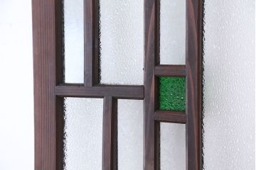 大正ロマン　凝った作りの色ガラス扉1枚(ドア)