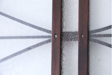 大正ロマン　凝った作りの色ガラス扉1枚(ドア)