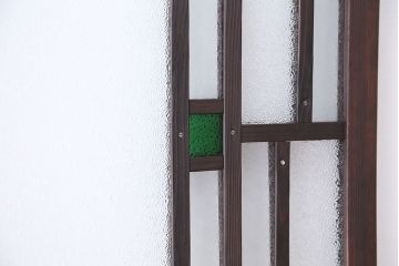 大正ロマン　凝った作りの色ガラス扉1枚(ドア)