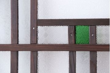 大正ロマン　凝った作りの色ガラス扉1枚(ドア)