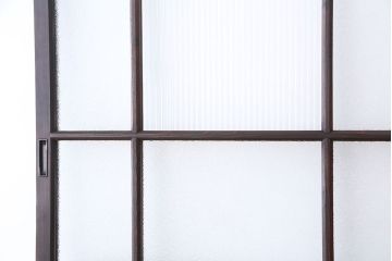 ★アンティーク　色ガラス入りのモダンなガラス戸　2枚セット(引き戸)