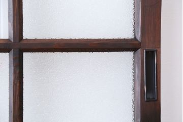 ★アンティーク　色ガラス入りのモダンなガラス戸　2枚セット(引き戸)