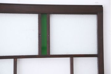 ★アンティーク　色ガラス入りのモダンなガラス戸　2枚セット(引き戸)