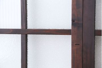 ★アンティーク　色ガラス入りのモダンなガラス戸　2枚セット(引き戸)