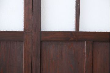 ★アンティーク　色ガラス入りのモダンなガラス戸　2枚セット(引き戸)