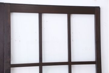 ★アンティーク　腰板欅の上質な色ガラス引き戸　2枚セット(ガラス戸)