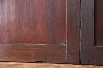 ★アンティーク　腰板欅の上質な色ガラス引き戸　2枚セット(ガラス戸)