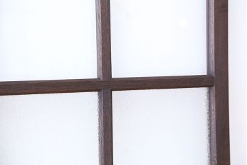 和製アンティーク　ダイヤガラス!古い木の背の低い引き戸2枚セット(ガラス戸・窓)