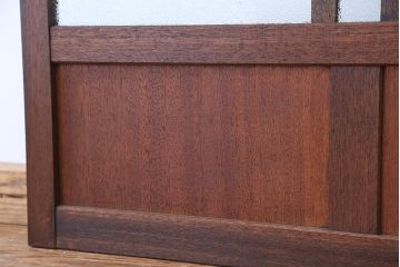 和製アンティーク　ダイヤガラス!古い木の背の低い引き戸2枚セット(ガラス戸・窓)