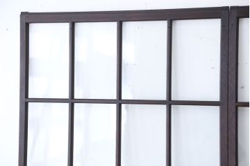 アンティーク　幅の広いシンプルなガラス戸　2枚セット(引き戸)