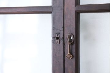 アンティーク　幅の広いシンプルなガラス戸　2枚セット(引き戸)