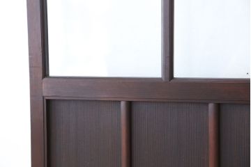 アンティーク　幅の広いシンプルなガラス戸　2枚セット(引き戸)