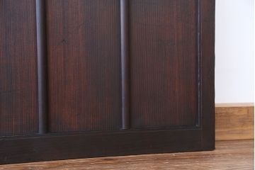 アンティーク　幅の広いシンプルなガラス戸　2枚セット(引き戸)
