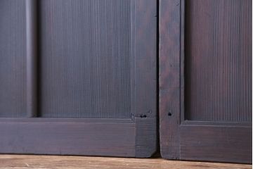 アンティーク　幅の広いシンプルなガラス戸　2枚セット(引き戸)