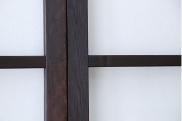 アンティーク　幅の広いシンプルなガラス戸　2枚セット(引き戸)