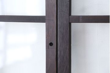 アンティーク　幅の広いシンプルなガラス戸　2枚セット(引き戸)
