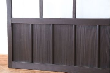 アンティーク　幅の広いシンプルなガラス戸　2枚セット(引き戸)