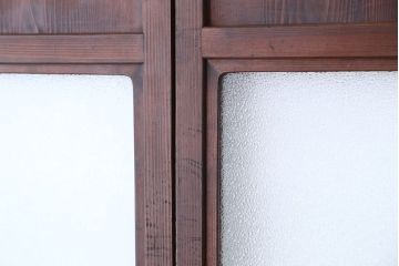 アンティーク　状態の良いダイヤガラス帯戸　4枚セット(ガラス戸、板戸)