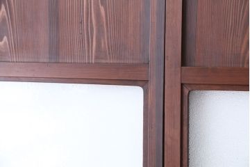 アンティーク　状態の良いダイヤガラス帯戸　4枚セット(ガラス戸、板戸)