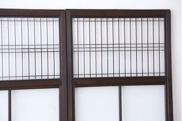 古民具・骨董　上質な作り込みの結霜ガラス引き戸　4枚セット(ガラス戸)