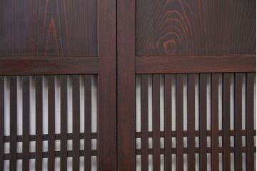 古民具・骨董　味わい深い格子帯戸　4枚