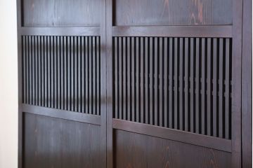 古民具・骨董　味わい深い格子帯戸　4枚