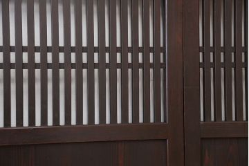 古民具・骨董　味わい深い格子帯戸　4枚