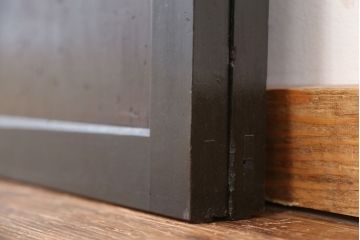 ★古民具・骨董　シンプルな格子帯戸　2枚セット(板戸、引き戸)