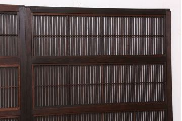 ★古民具・骨董　繊細で上質な裏障子付き格子戸　2枚セット