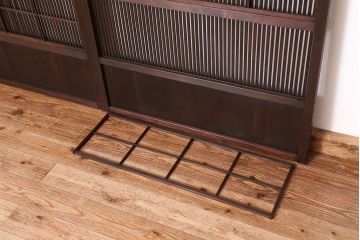 ★古民具・骨董　繊細で上質な裏障子付き格子戸　2枚セット