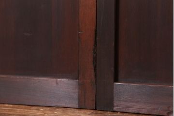 ★古民具・骨董　繊細で上質な裏障子付き万本格子戸　2枚セット