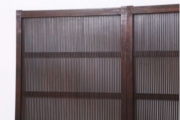 アンティーク　極上!腰板欅材の上質な格子戸　2枚