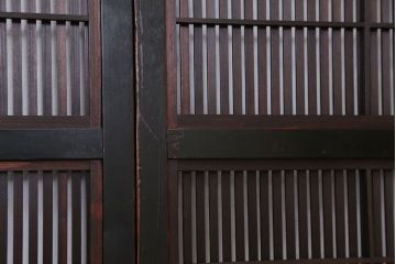 ★アンティーク　シックで繊細な裏障子付き格子戸　2枚セット