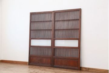★アンティーク　古い木の格子戸　2枚セット