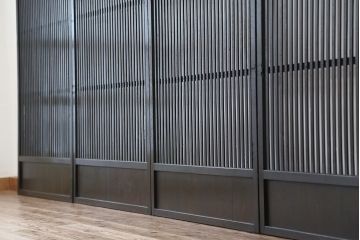 ★古民具・骨董　古いシックな格子戸4枚セット(建具)