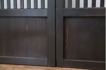 ★古民具・骨董　古いシックな格子戸4枚セット(建具)