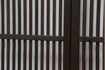 ★古民具・骨董　古いシックな格子戸4枚セット(建具)