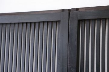 古民具・骨董　シックでシンプルな時代格子戸　4枚セット(建具)