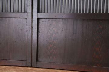 古民具・骨董　シックでシンプルな時代格子戸　4枚セット(建具)