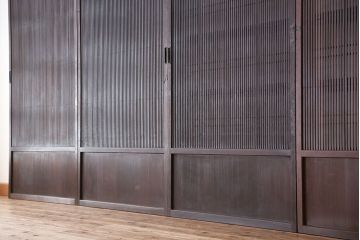 古民具・骨董　極上!裏障子付き万本格子戸　4枚セット(建具)