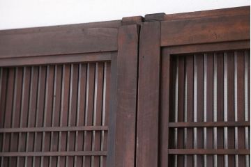 古民具・骨董　極上!裏障子付き万本格子戸　4枚セット(建具)