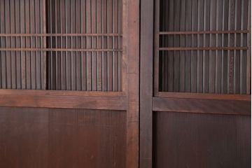 古民具・骨董　極上!裏障子付き万本格子戸　4枚セット(建具)
