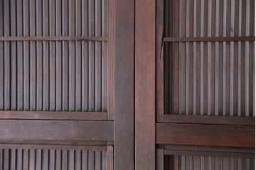 古民具・骨董　4枚九尺幅　極上・上手物　裏障子付き万本格子戸　4枚セット