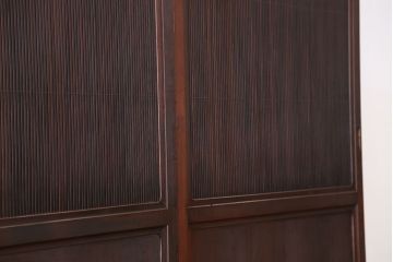 古民具・骨董　最高級!縦桟94本　素晴らしい作りの極上万本格子戸4枚セット(裏障子付き)