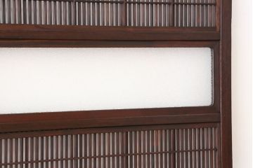 アンティーク　腰板欅材の美しい格子戸　4枚セット(裏障子付き)