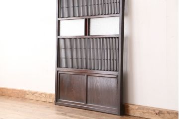 希少　色ガラス入り格子戸1枚(裏障子付き)